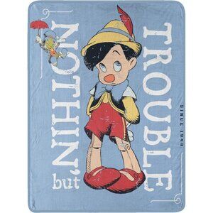 LICENSED Pinocchio New Plush Fleece Throw Blanket Disney Movie Jiminy Cricket